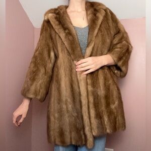 Vintage Blonde Mink Fur Swing Coat